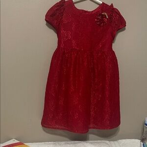 Wonder Nation Elegant Red Lace Kids Dress